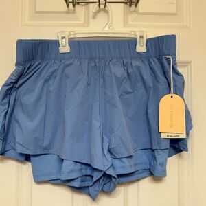 Blogilates Ruffle Short -Cool blue